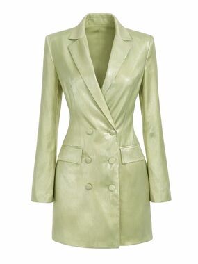 Nasty Gal Shimmer Double Breasted Blazer Dress - Mint, Size US 2 / EU 34